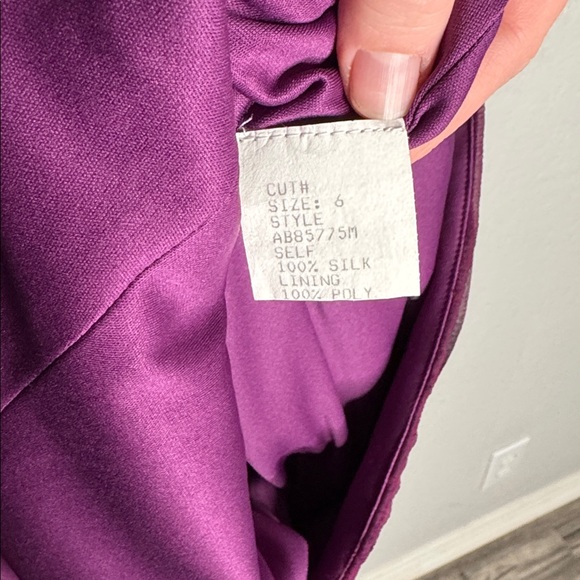 Tadashi Bandage Halter Deep V Silk Mini Dress Gown Magenta Pink Formal Size 6 - Picture 9 of 10